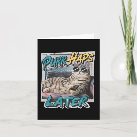 Spint-haps Later Funny Cat Lover Pun Relaxing Lazy Kaart (Voorkant)
