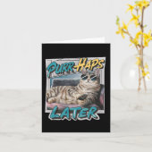Spint-haps Later Funny Cat Lover Pun Relaxing Lazy Kaart (Gele Bloem)