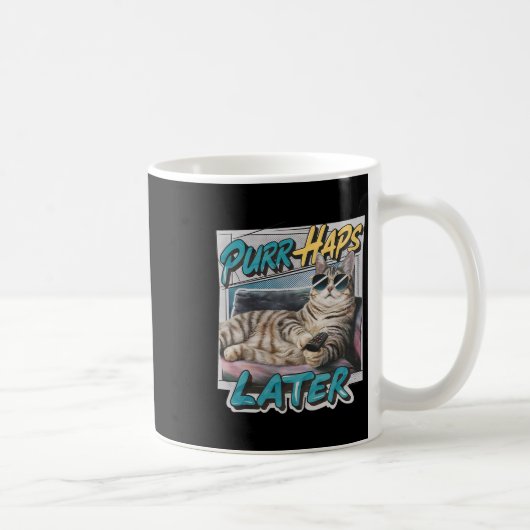 Spint-haps Later Funny Cat Lover Pun Relaxing Lazy Koffiemok (Rechts)