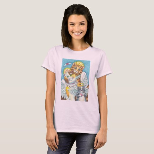 Spint in Heaven ANGEL CATS T SHIRT Vrouwen (Voorkant volledig)