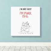 Spint kwaad - grappige kattenliefhebber tekst. canvas afdruk (Insitu (Houten vloer))