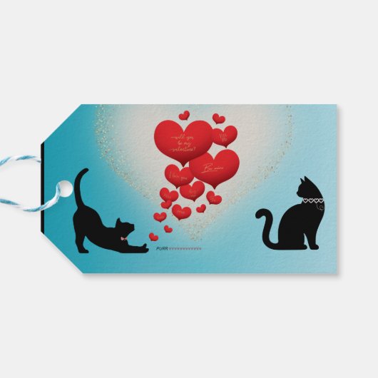 Spint liefde - Cat Valentijn Gift Bag - Be Mind Cadeaulabel (Achterkant Horizontaal)
