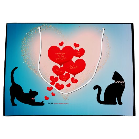 Spint liefde - Cat Valentijn Gift Bag - Be Mind Groot Cadeauzakje (Voorkant)