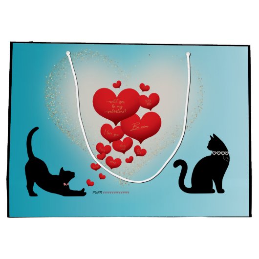 Spint liefde - Cat Valentijn Gift Bag - Be Mind Groot Cadeauzakje (Achterkant)