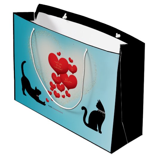 Spint liefde - Cat Valentijn Gift Bag - Be Mind Groot Cadeauzakje (Achterkant Gekanteld)