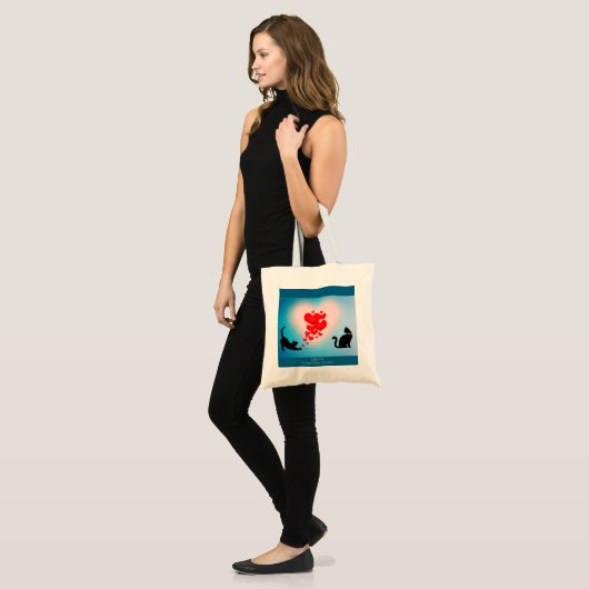 Spint liefde - Cat Valentijn Gift Bag - Be Mind Tote Bag (Voorkant (model))