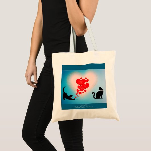 Spint liefde - Cat Valentijn Gift Bag - Be Mind Tote Bag (Voorkant (product))
