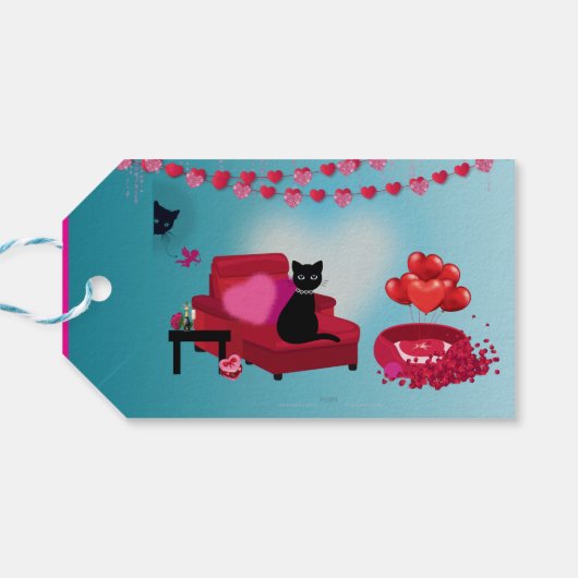 Spint Liefde - Cupido - Kat Gift Bag Cadeaulabel (Achterkant Horizontaal)