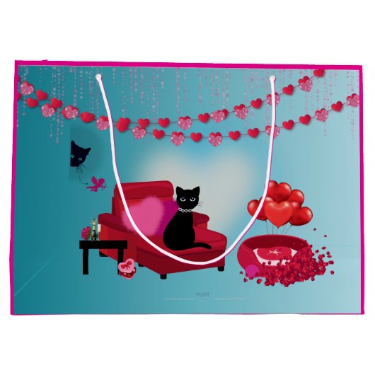 Spint Liefde - Cupido - Kat Gift Bag Groot Cadeauzakje (Achterkant)