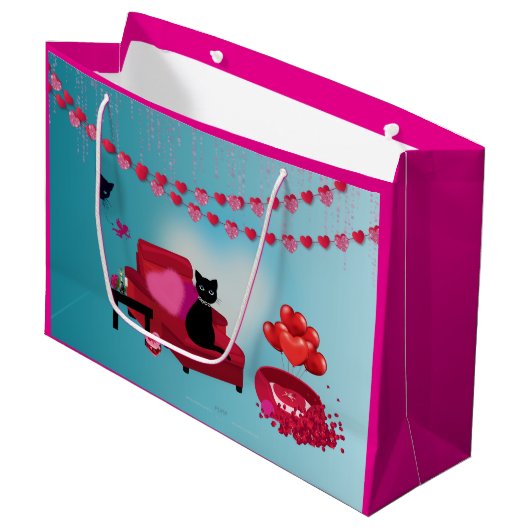 Spint Liefde - Cupido - Kat Gift Bag Groot Cadeauzakje (Voorkant Gekanteld)