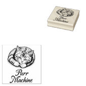 Spint machine, Schattigee slaap Gestreepte kat Rubberstempel (Gestempeld)