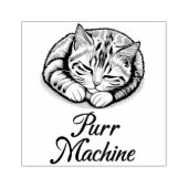 Spint machine, Schattigee slaap Gestreepte kat Rubberstempel (Afrduk)