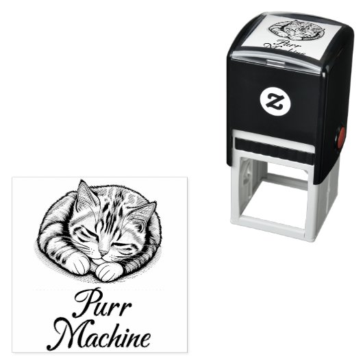 Spint machine, Schattigee slaap Gestreepte kat Zelfinktende Stempel (In situ)