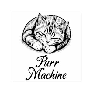 Spint machine, Schattigee slaap Gestreepte kat Zelfinktende Stempel