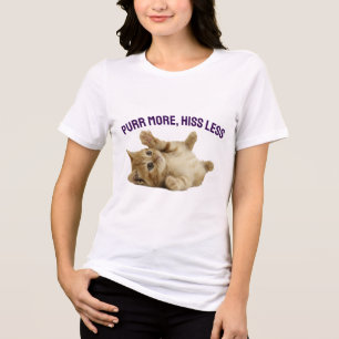 Spint meer, Hiss Les – Grappige Oranje Tabby Cat V Tri-Blend Shirt