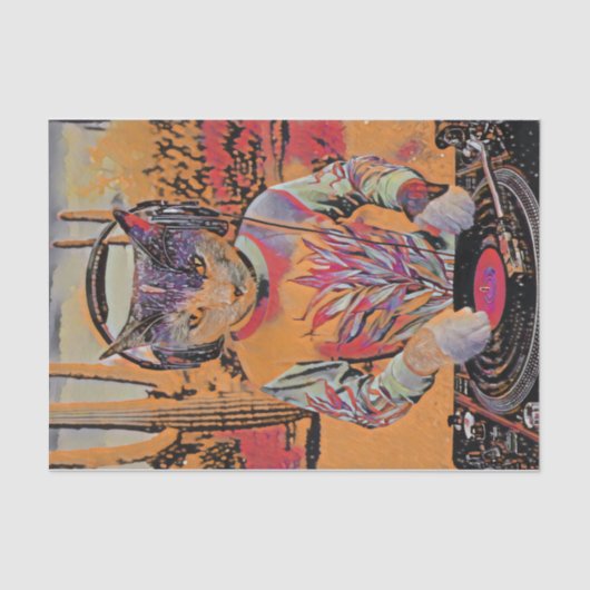 Spint Mix-a-Lot, DJ Kat Spins Tunes Gestileerd Tissuepapier (Voorkant)