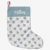 Spint perfect gepersonaliseerd monogram kattenpatr kleine kerstsok (Voorkant)