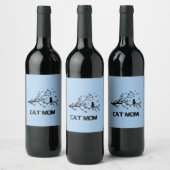"Spint perfect trotse kattenmoeder" Wijn Etiket (Flessen)