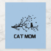 "Spint perfect trotse kattenmoeder" Wijn Etiket (Enkel label)