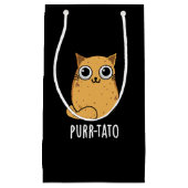 Spint-tato Funny Cat Potato Pun Dark BG Klein Cadeauzakje (Voorkant)