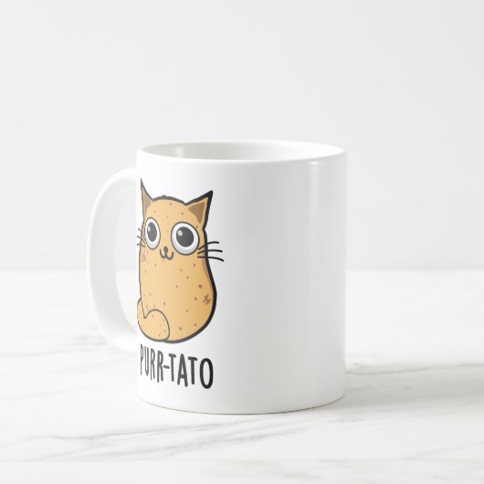 Spint-tato Funny Cat Potato Pun Koffiemok (Voorkant links)