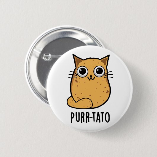 Spint-tato Funny Cat Potato Pun Ronde Button 5,7 Cm (Voorkant /achterkant)