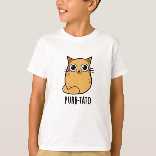 Spint-tato Funny Cat Potato Pun T-shirt (Voorkant)