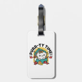 Spint-ty tijd! - Feestelijke Cat Christmas Design Bagagelabel (Achterkant verticaal)