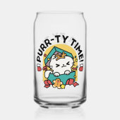 Spint-ty tijd! - Feestelijke Cat Christmas Design Blikvorm Glas (Achterkant)