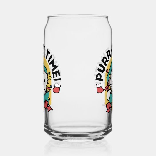 Spint-ty tijd! - Feestelijke Cat Christmas Design Blikvorm Glas (Rechts)