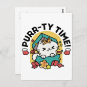 Spint-ty tijd! - Feestelijke Cat Christmas Design Briefkaart (Voorkant / Achterkant)