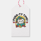 Spint-ty tijd! - Feestelijke Cat Christmas Design Cadeaulabel (Voorkant)