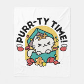 Spint-ty tijd! - Feestelijke Cat Christmas Design Fleece Deken (Voorkant)