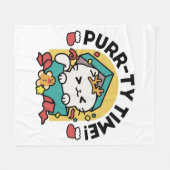 Spint-ty tijd! - Feestelijke Cat Christmas Design Fleece Deken (Voorkant (Horizontaal))