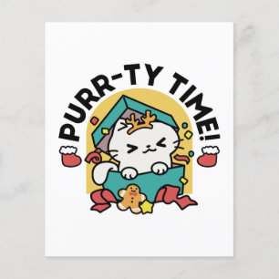 Spint-ty tijd! - Feestelijke Cat Christmas Design Flyer