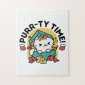 Spint-ty tijd! - Feestelijke Cat Christmas Design Legpuzzel (Verticaal)