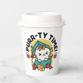 Spint-ty tijd! - Feestelijke Cat Christmas Design Papieren Bekers (Achterkant)