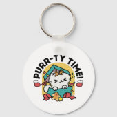 Spint-ty tijd! - Feestelijke Cat Christmas Design Sleutelhanger (Achterkant)