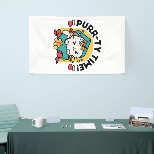 Spint-ty tijd! - Feestelijke Cat Christmas Design Spandoek (Beurs)