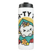 Spint-ty tijd! - Feestelijke Cat Christmas Design Thermosbeker (Voorkant)