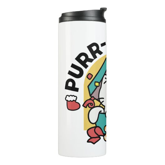 Spint-ty tijd! - Feestelijke Cat Christmas Design Thermosbeker (Gedraaid links)