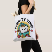Spint-ty tijd! - Feestelijke Cat Christmas Design Tote Bag (Dichtbij)