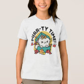 Spint-ty tijd! - Feestelijke Cat Christmas Design Tri-Blend Shirt (Voorkant)