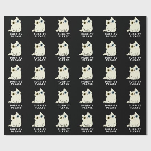 Spint u alstublieft grappig Kitty Cat Pun Dark BG Cadeaupapier (Vlak)
