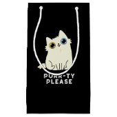 Spint u alstublieft grappig Kitty Cat Pun Dark BG Klein Cadeauzakje (Voorkant)