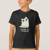 Spint u alstublieft grappig Kitty Cat Pun Dark BG T-shirt (Voorkant)