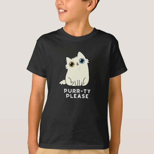 Spint u alstublieft grappig Kitty Cat Pun Dark BG T-shirt (Voorkant)