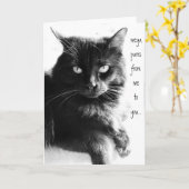 SPINT VAN MIJ NAAR JOU, zwarte kattenbriefkaarten Kaart (Gele Bloem)
