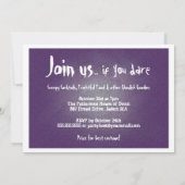 Spinweb Halloween Party Invitation in Paars Kaart (Achterkant)