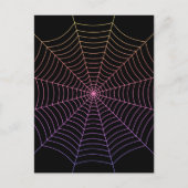 Spinweb zwart paars oranje Halloween patroon Briefkaart (Voorkant)